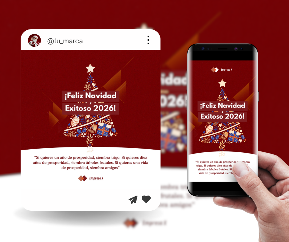 Ejemplo de tarjeta navideña para negocio local